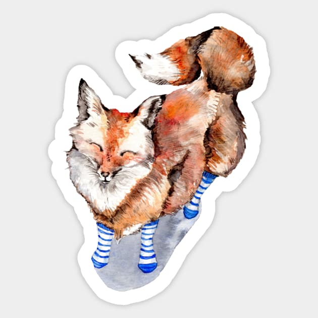 Fox in Socks Sticker by Goosi